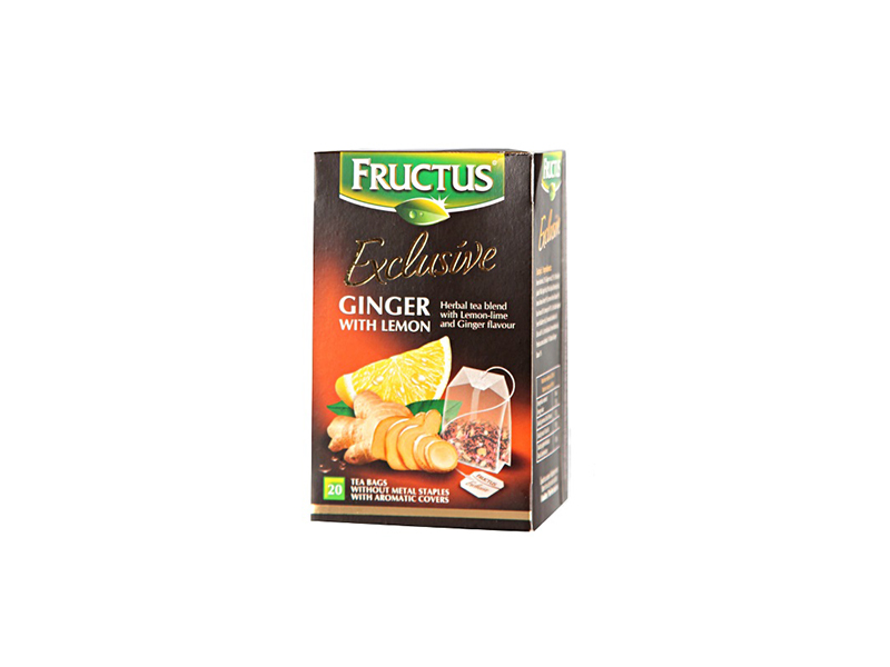 ČAJ ĐUMBIR SA LIMUNOM- EXCLUSIVE 44G(20X2,2G) - FRUCTUS