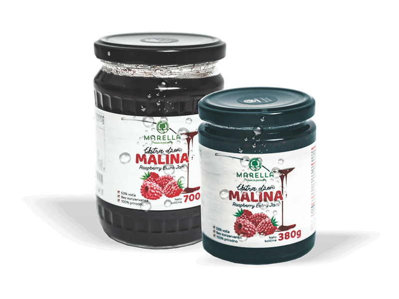 DOMAĆI EXTRA DŽEM MALINA 380G 