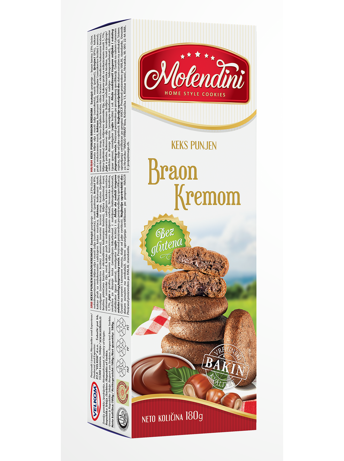 KEKS BEZ GLUTENA KREM LEŠNIK 180G