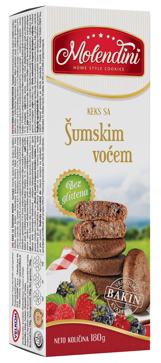 KEKS BEZ GLUTENA ŠUMSKO VOĆE 180G
