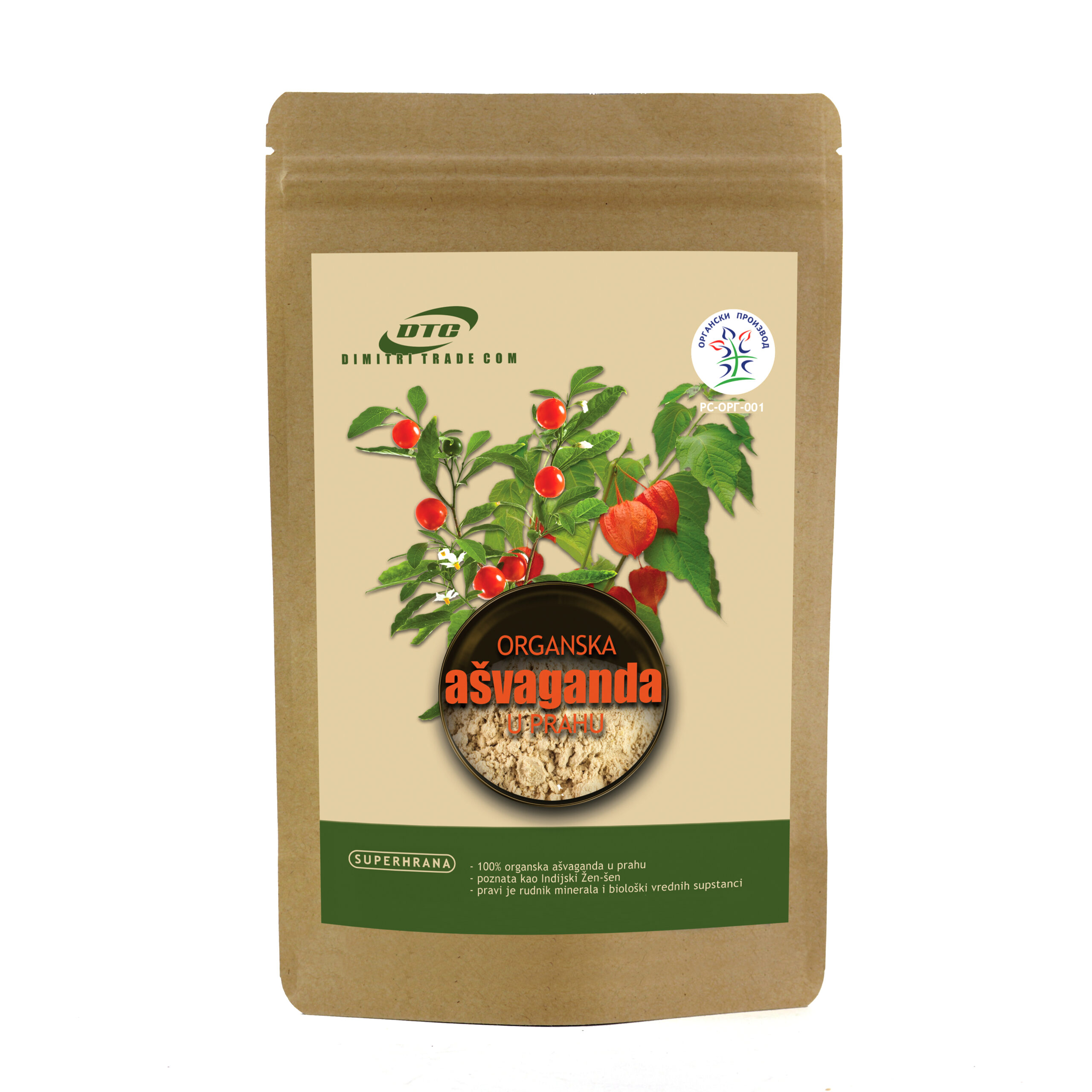 AŠVAGANDA U PRAHU ORGANSKA 100G - DTC